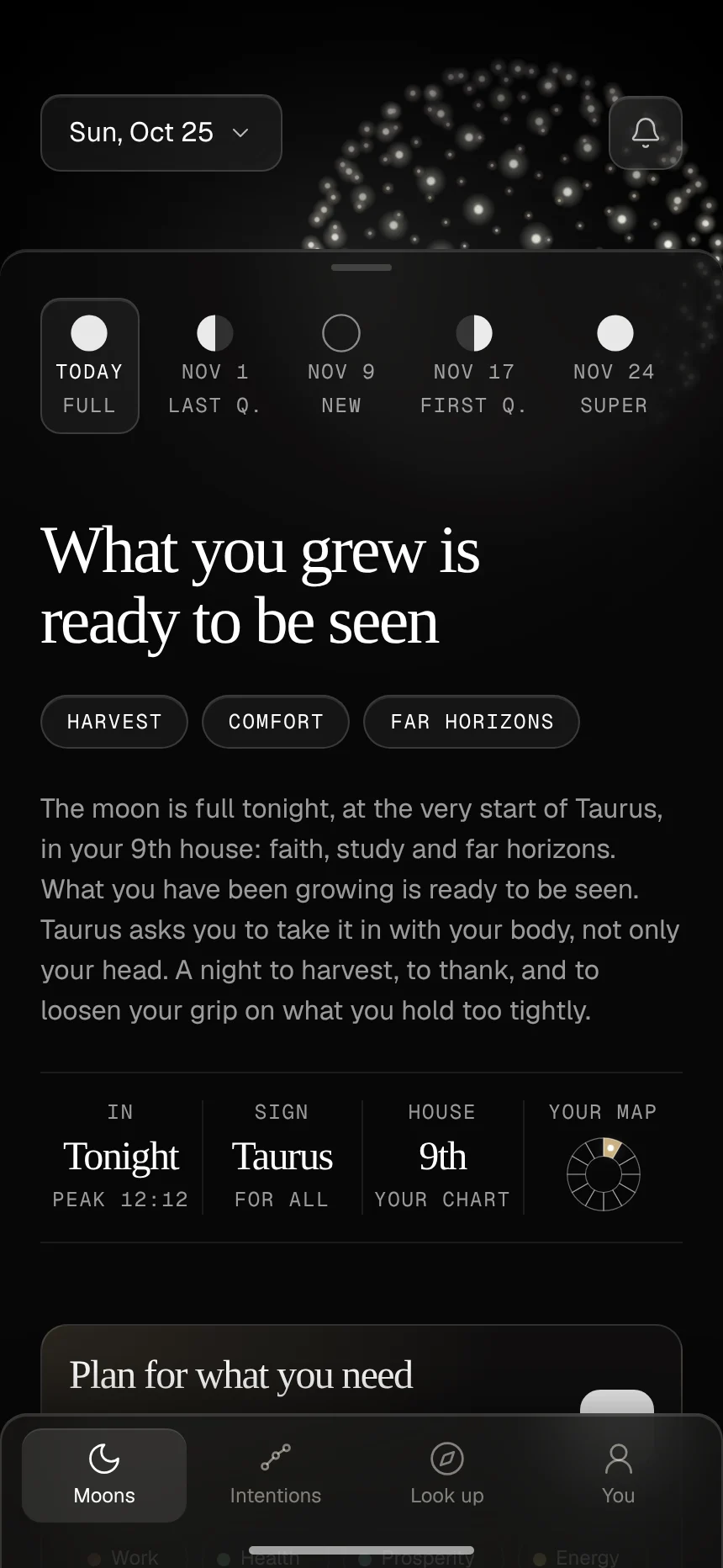 The Lune app: tonight's moon, read for you